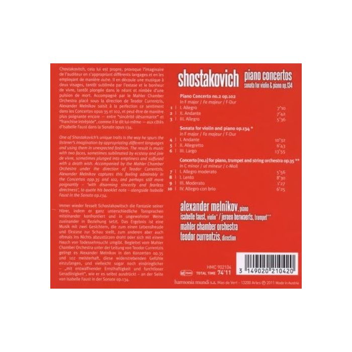 Shostakovich: Piano Concertos nos.1 & 2, Sonata for violin and piano op. 134 - slide-1