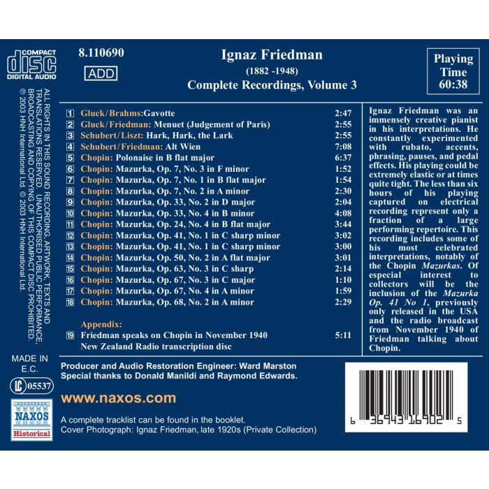 Ignaz Friedman - Complete Recordings Vol.3 - slide-1