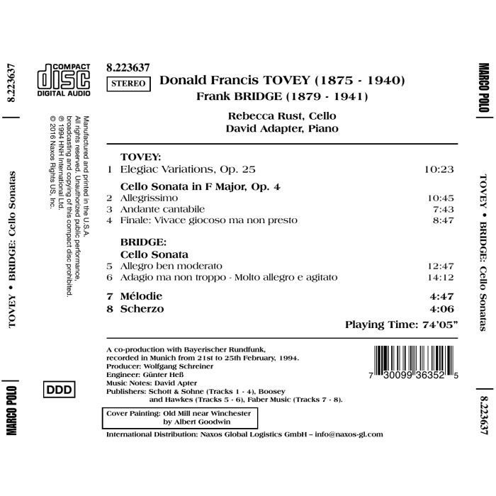 TOVEY / BRIDGE: Cello sonatas - slide-1
