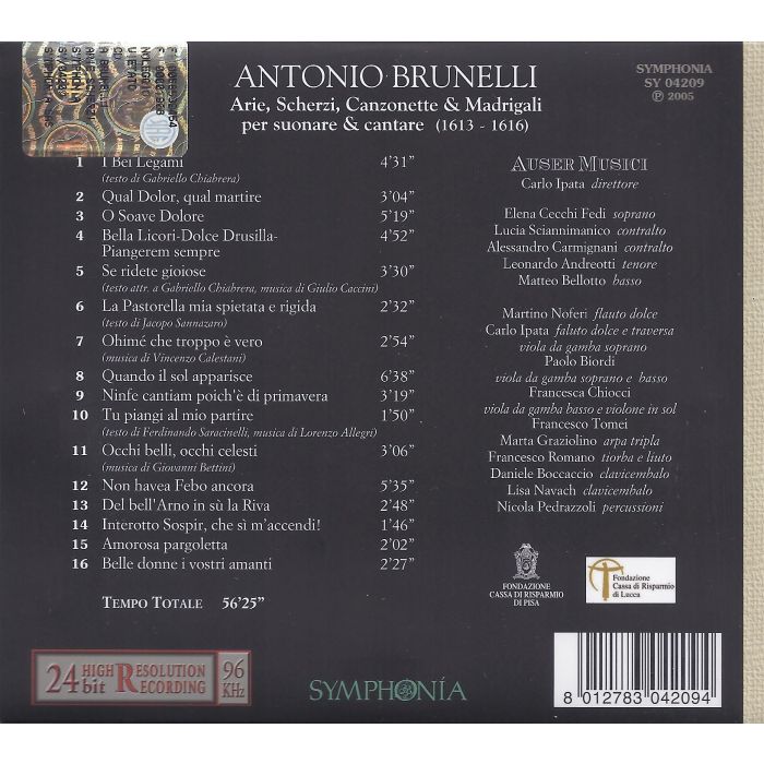 Brunelli: Arie, Scherzi, Canzonette & Madrigali per Suonare & Cantare - slide-1