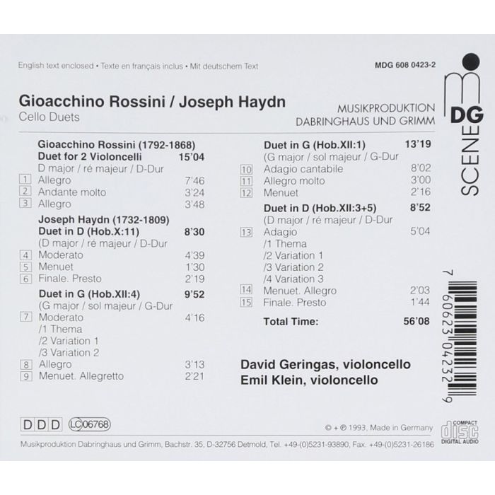 Rossini & Haydn: Cello Duets - slide-1