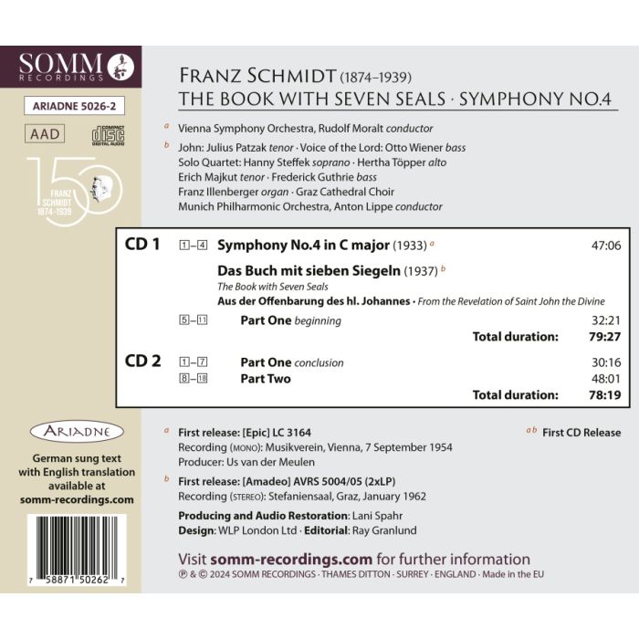 Schmidt: The Book of the Seven Seals; Symphony No. 4 - slide-1