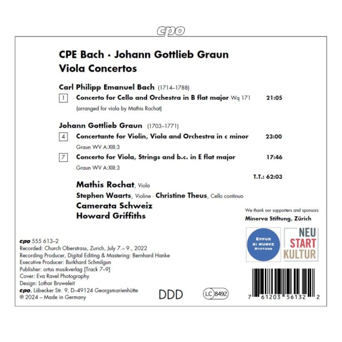 C.P.E. Bach & Graun: Viola Concertos - slide-1