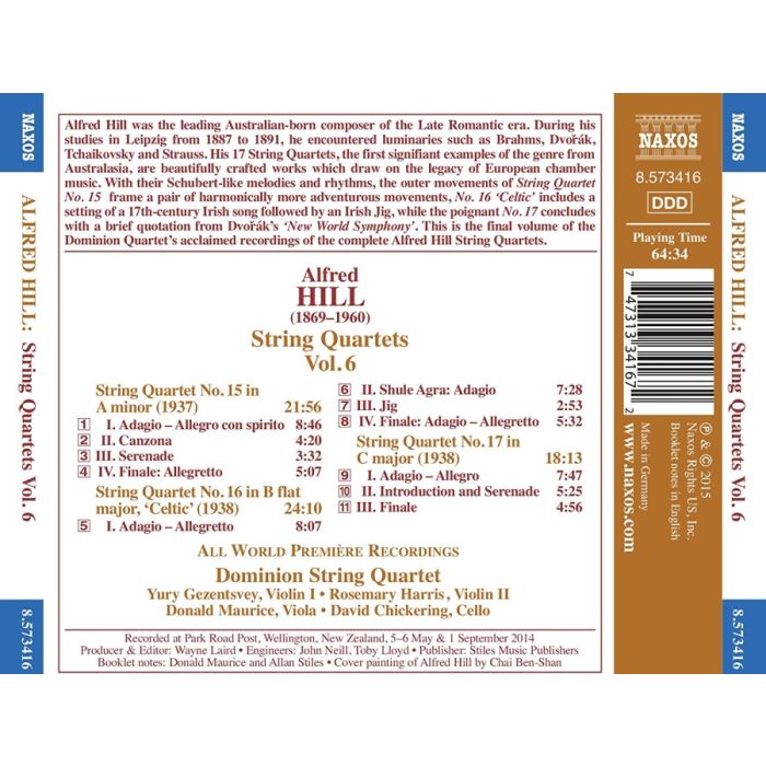 Hill: String Quartets Vol. 6 - Nos. 15, 16 & 17 - slide-1