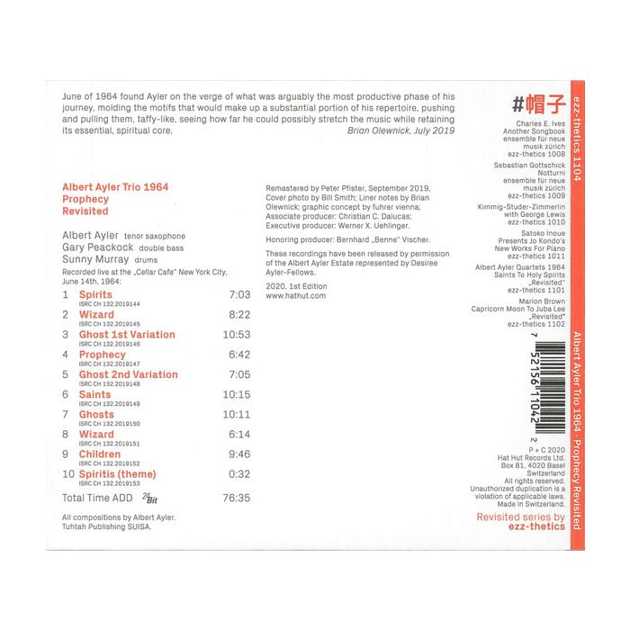 Albert Ayler: Prophecy Revisited: Live At The Cellar Cafe New York City 1964 - slide-1