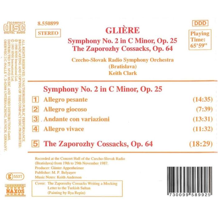 GLIERE: Symphony No. 2, The Zaporozhy Cossacks - slide-1