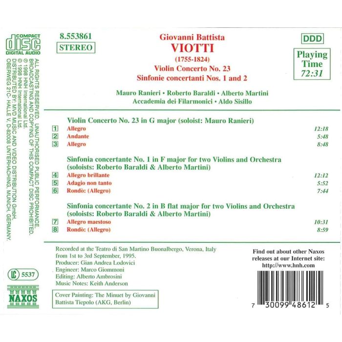 VIOTTI: Violin Concerto No. 23, Sinfonie Concertanti - slide-1