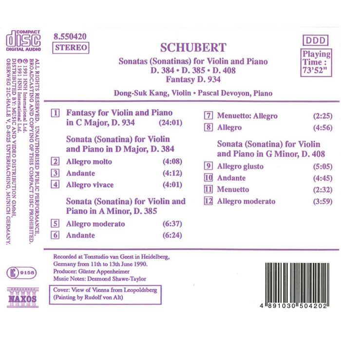 Schubert: Sonatinas for Violin - slide-1
