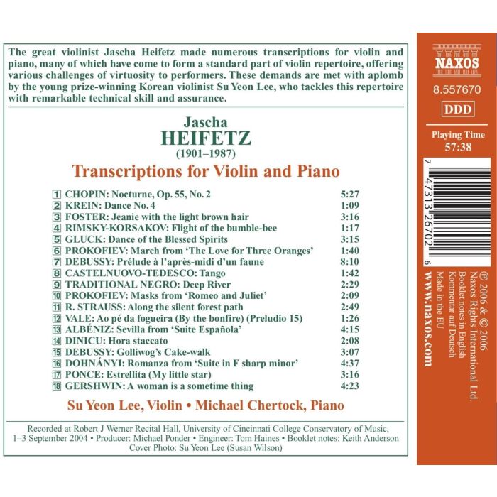 Heifetz Transcriptions for Violin and Piano - slide-1