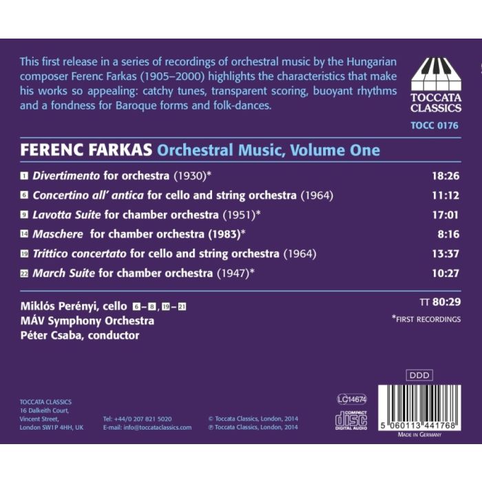 Farkas: Orchestral Music Vol. 1 - Music for Chamber Orchestra - slide-1
