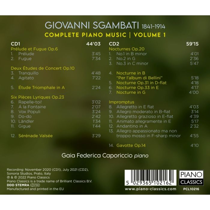 Sgambati: Complete Piano Music Vol. 1 - slide-1