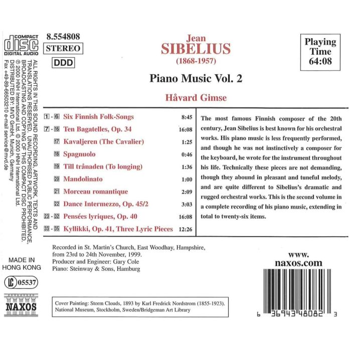 SIBELIUS: Piano Music vol. 2 - slide-1