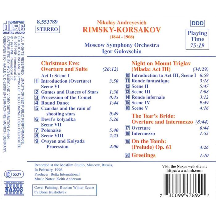 RIMSKY-KORSAKOV: Christmas Eve; Night on Mount Triglav - slide-1