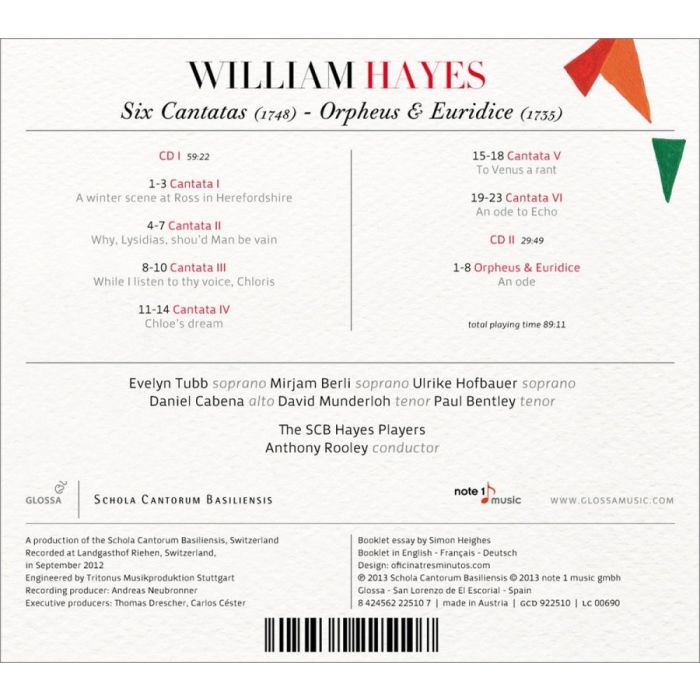 Hayes: Six Cantatas (1748), An Ode (1735) - Orpheus & Euridice - slide-1