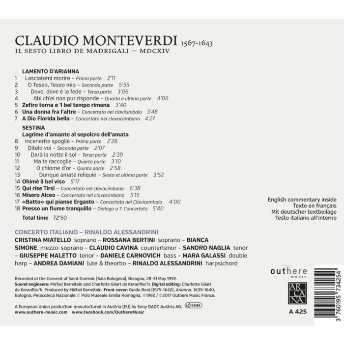 Monteverdi: Il Sesto Libro de Madrigali - slide-1