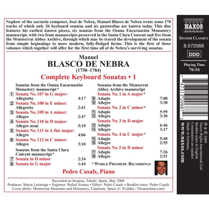 BLASCO DE NEBRA: Keyboard sonatas 1 - slide-1