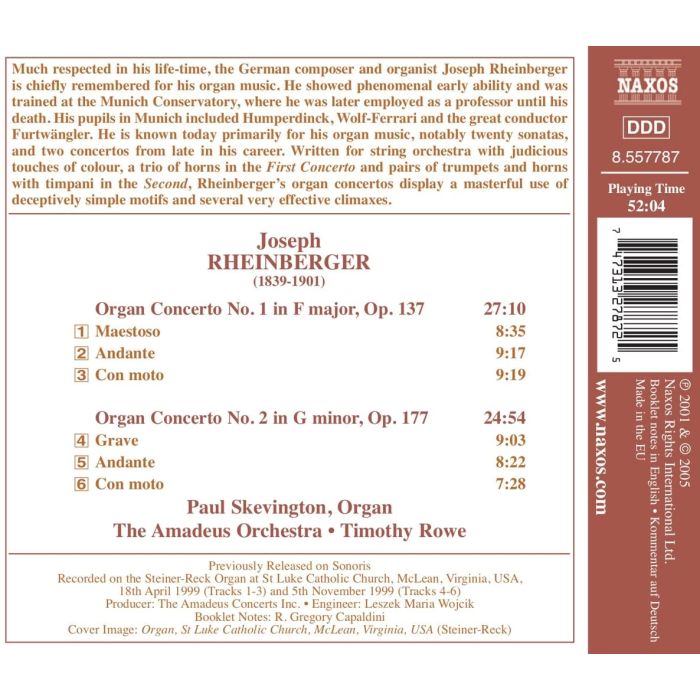 RHEINBERGER: Organ concertos 1 & 2 - slide-1