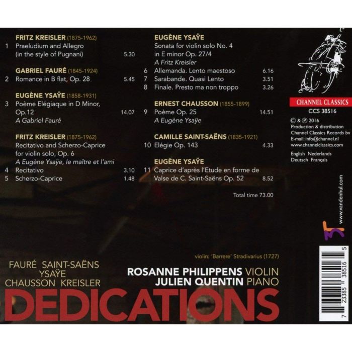 Dedications - Fauré; Chausson; Kreisler; Saint-Saëns; Ysaÿe - slide-1