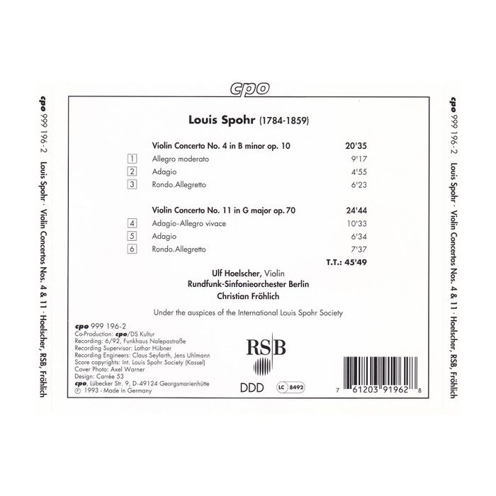 SPOHR: Violin concertos 4 & 11 - slide-1