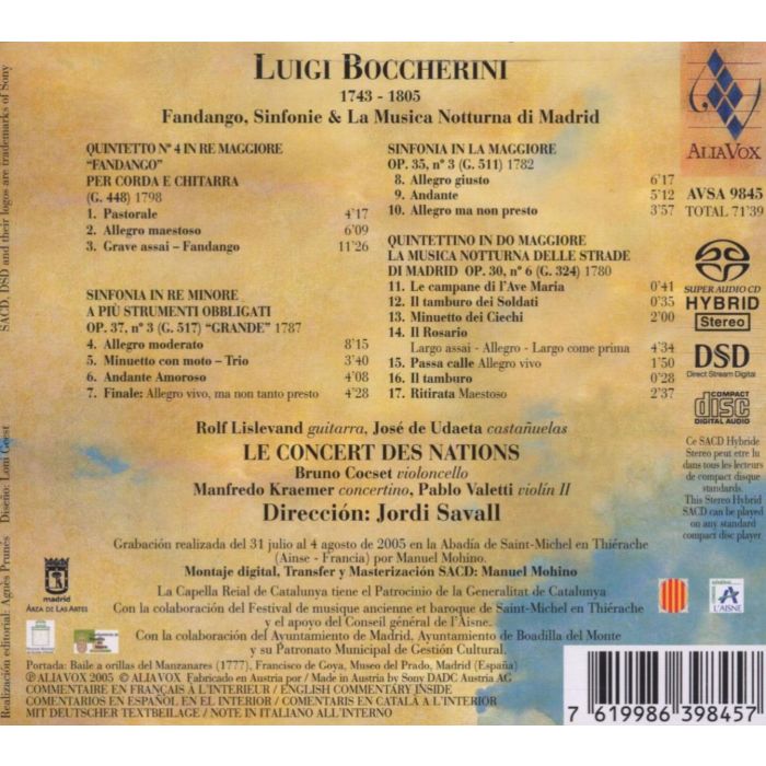 BOCCHERINIi: Fandango, Sinfonie & La Musica  - slide-1