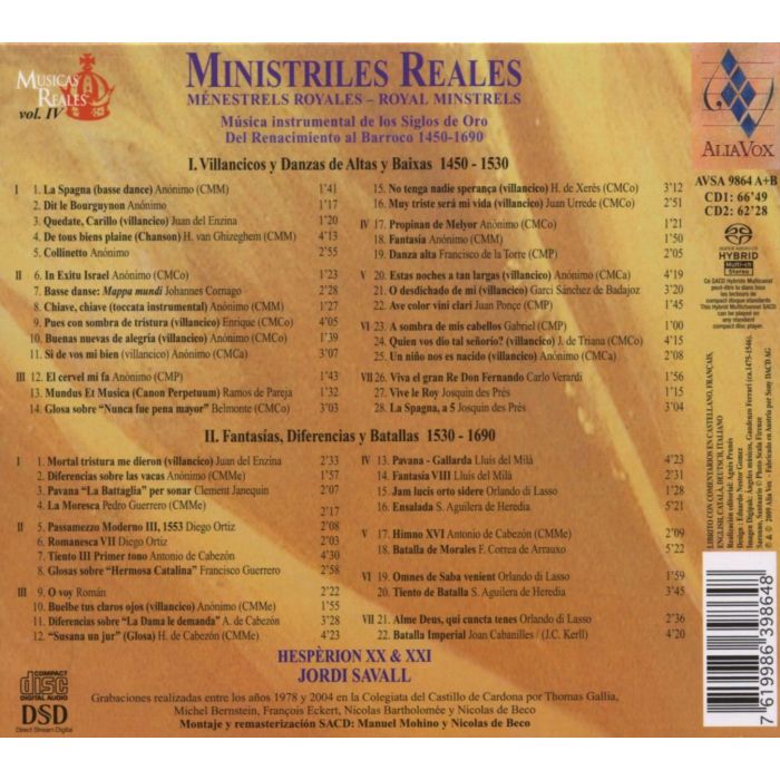 Ministriles Reales - Royal Minstrels - hiszpańskie i francuskie tańce z XVI i XVII wieku     2 SACD - slide-1