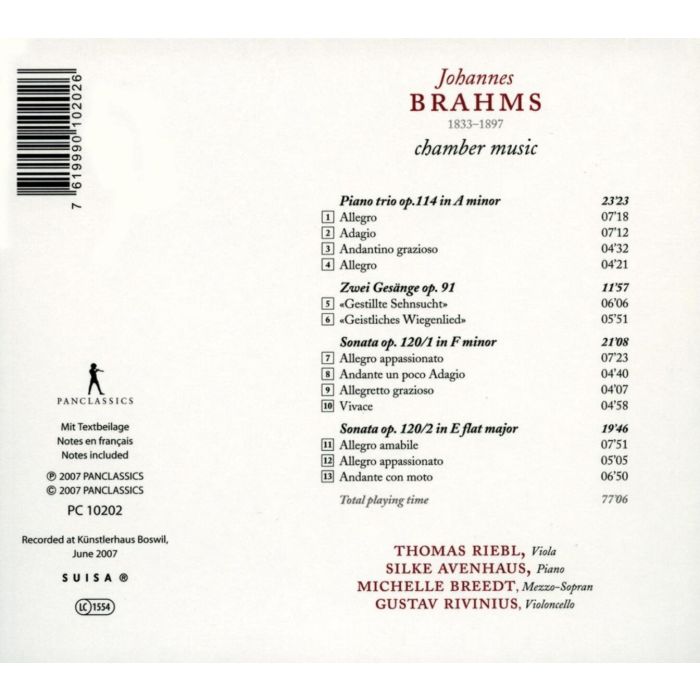 Brahms: Viola Sonatas Nos. 1 and 2, Trio in A minor & 2 Gesänge - slide-1