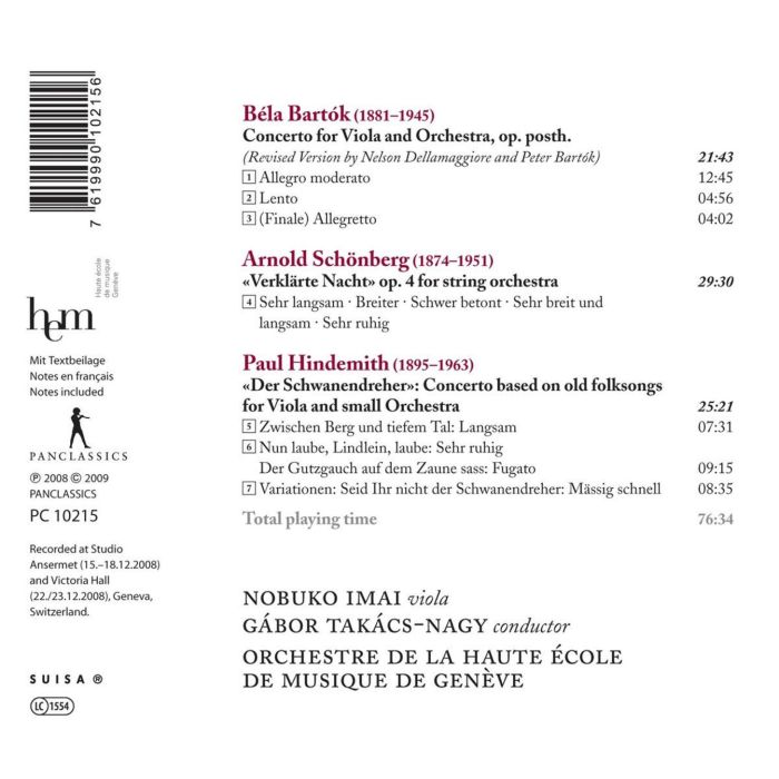 Bartok/Hindemith/Schonberg: Viola Concertos - slide-1
