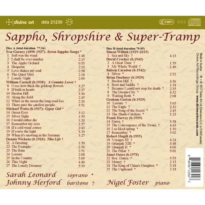 Sappho, Shropshire & Super-Tramp: Modern English art-song - slide-1