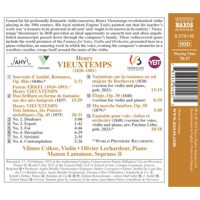 Vieuxtemps: Voix intimes - slide-1