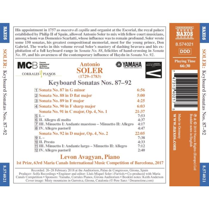 Soler: Keyboard Sonatas Nos. 87 - 92 - slide-1