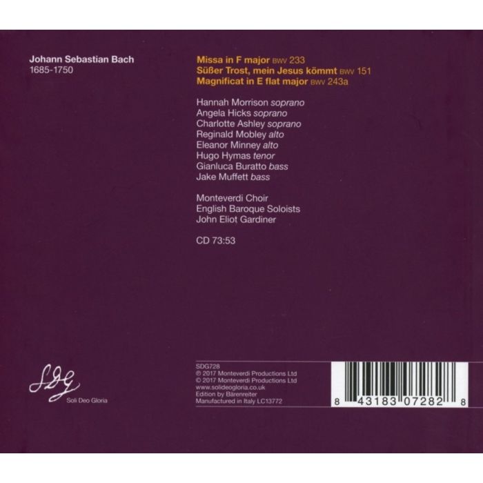 Bach: Magnificat 243a; Lutheran Mass BWV 233; Cantata “Süßer Trost” BWV 151 - slide-1