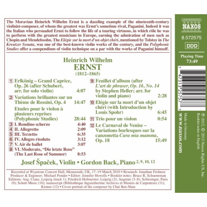 Ernst: Erlkönig, Le Carnaval de Venise - slide-1