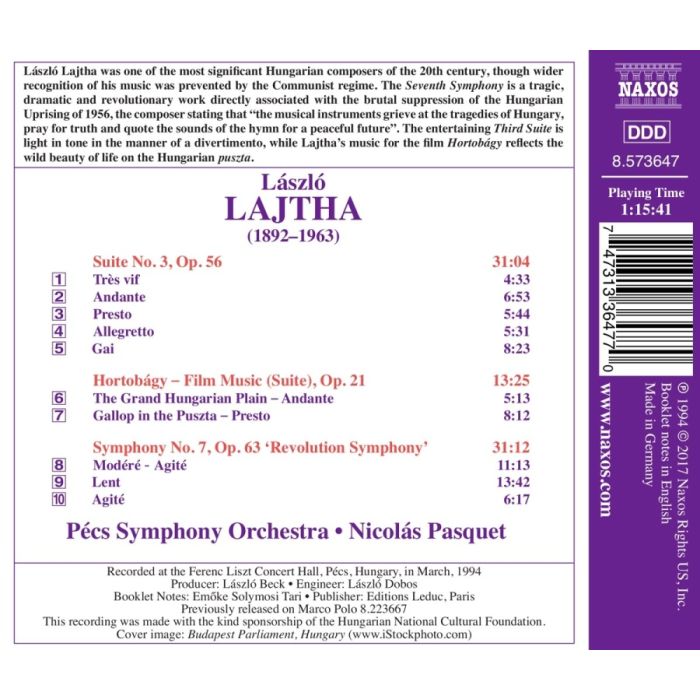 Lajtha: Symphony No. 7; Suite No. 3 - slide-1