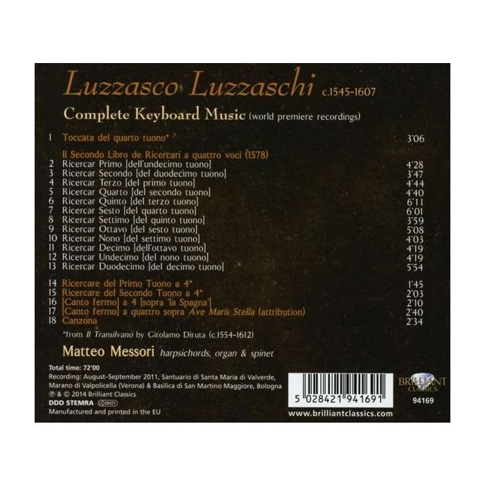 Luzzaschi: Complete Keyboard Music - slide-1