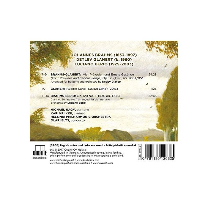 Brahms: Four Serious Songs; Brahms - Berio: Clarinet Sonata No. 1; Glanert: Weites Land - slide-1