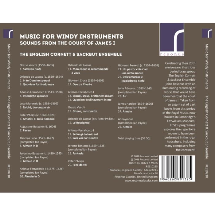 Music for Windy Instruments - Sounds from the Court of James I - slide-1