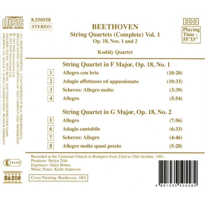 BEETHOVEN: String Quartets vol. 1 - slide-1