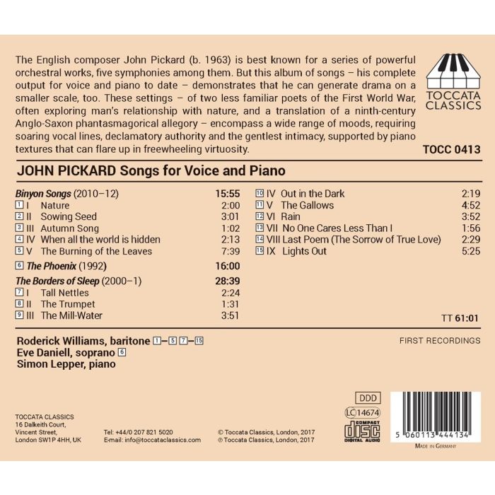 Pickard: Songs for Voice and Piano - slide-1