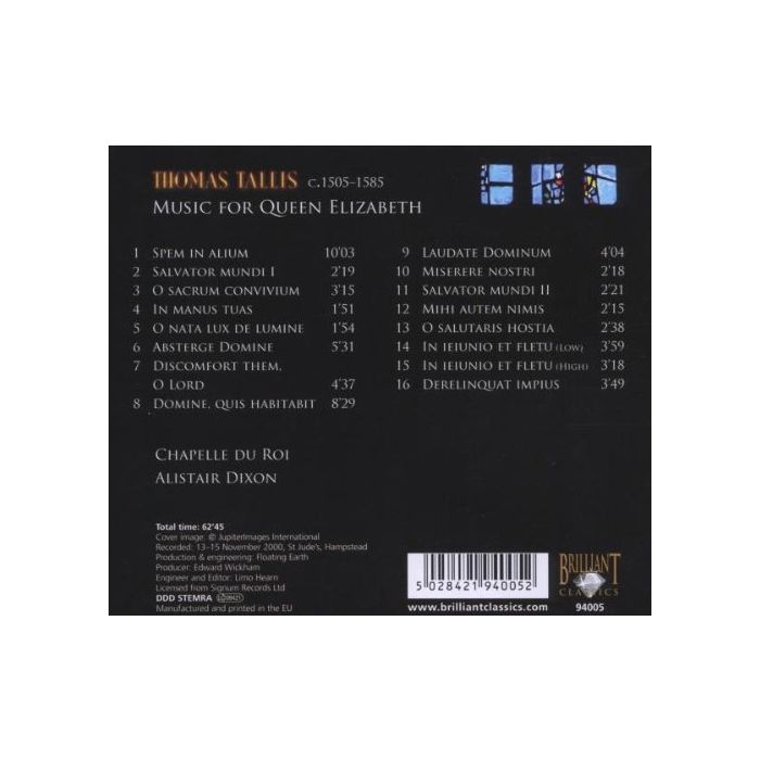 Tallis: Music for Queen Elisabeth - slide-1