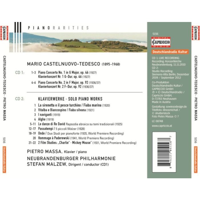 Castelnuovo-Tedesco: Piano Concertos Nos. 1 & 2, Solo Piano Works - slide-1