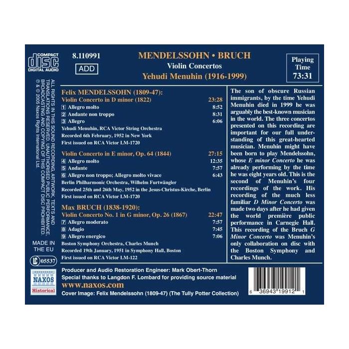 Bruch / Mendelssohn: Violin Concertos - slide-1