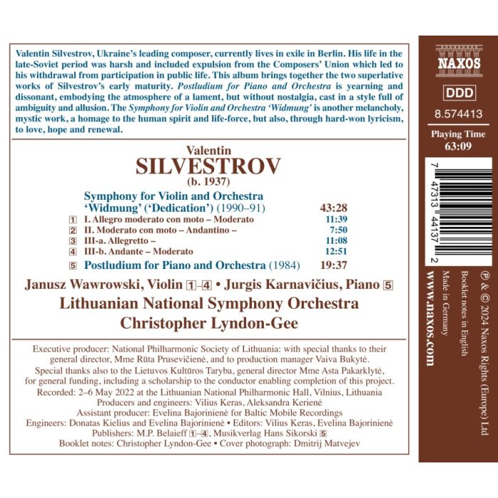 Silvestrov: Symphony for Violin and Orchestra ‘Widmung’ - slide-1