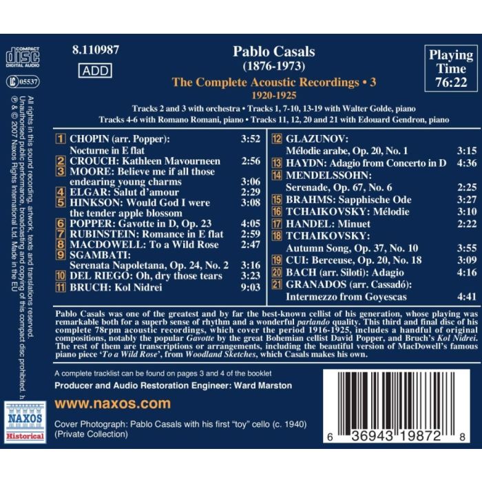 CASALS Pablo -  Encores and Transcriptions Vol. 5 - slide-1