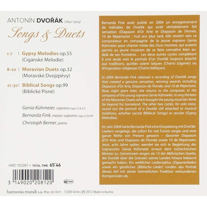 Dvorak: Zigeunerlieder, Songs & Duets - Gypsy Songs op. 55, Moravian Duets op. 32, Biblical Songs op. 99 - slide-1