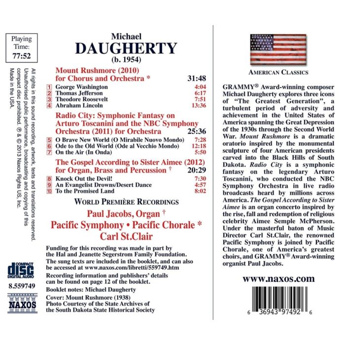Daugherty: Mount Rushmore, Radio City, The Gospel - slide-1