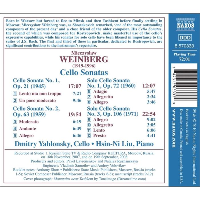 Weinberg: Cello Sonatas Nos. 1 and 3 - slide-1