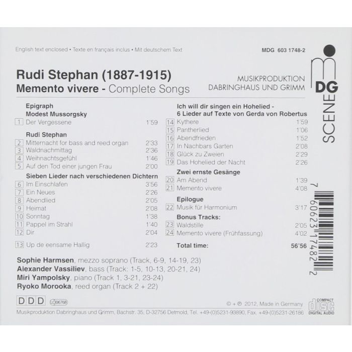 Stephan: Complete Songs with Epigraph and Epilog 