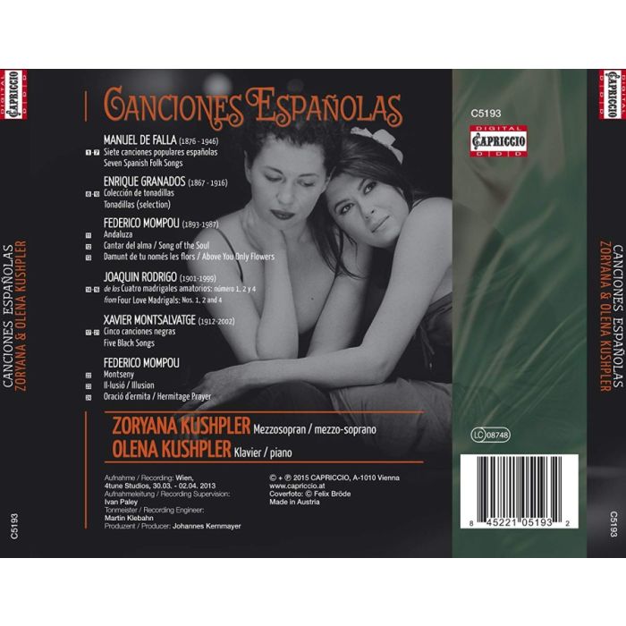 Canciones Espa?olas - De Falla; Granados; Mompou; Montsalvatge - slide-1