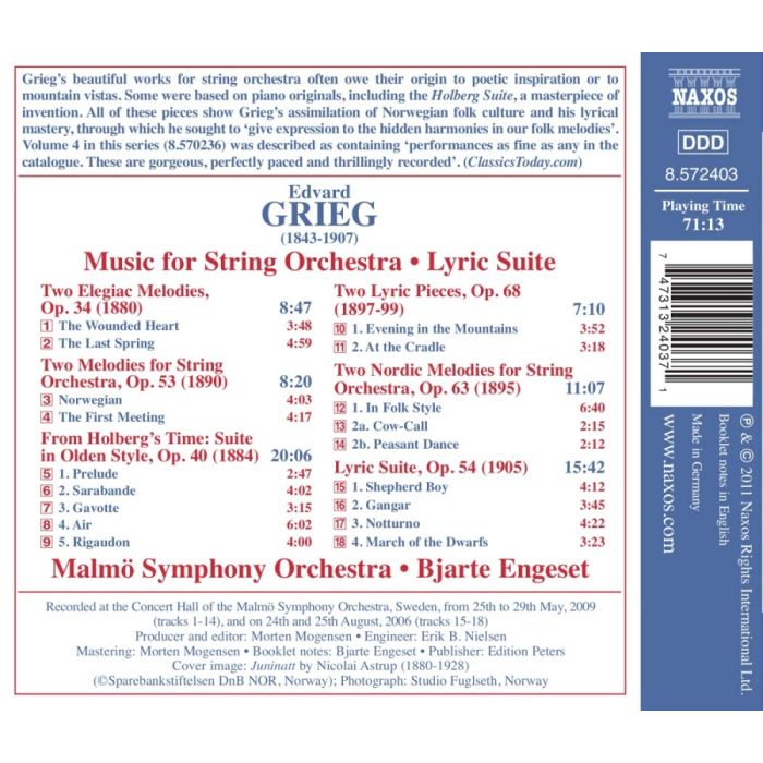 GRIEG: Music for String Orchestra - From Holberg’s Time, Lyric Suite - slide-1