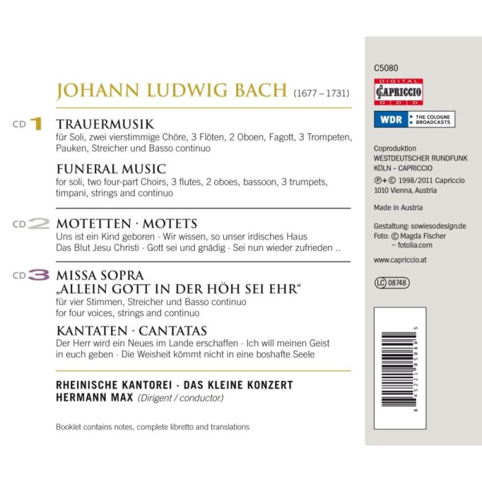 Bach, J.L: Trauermusik, Motets, Cantats, Missa Brevis - slide-1